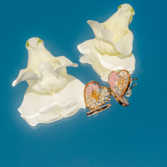 Heart Flower Studs