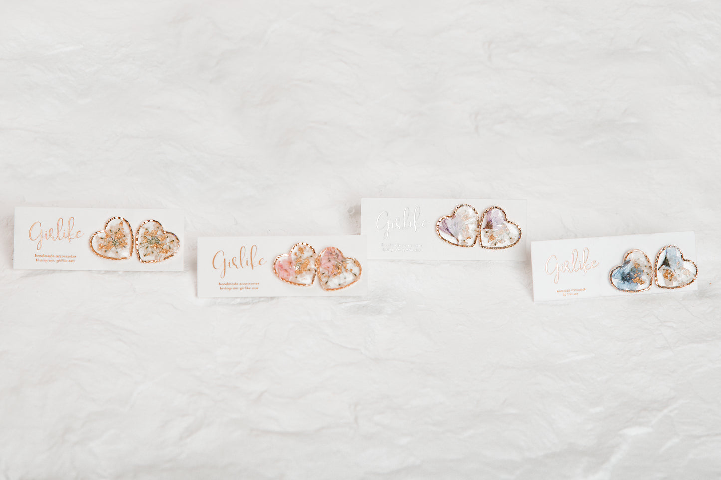 Heart Flower Studs