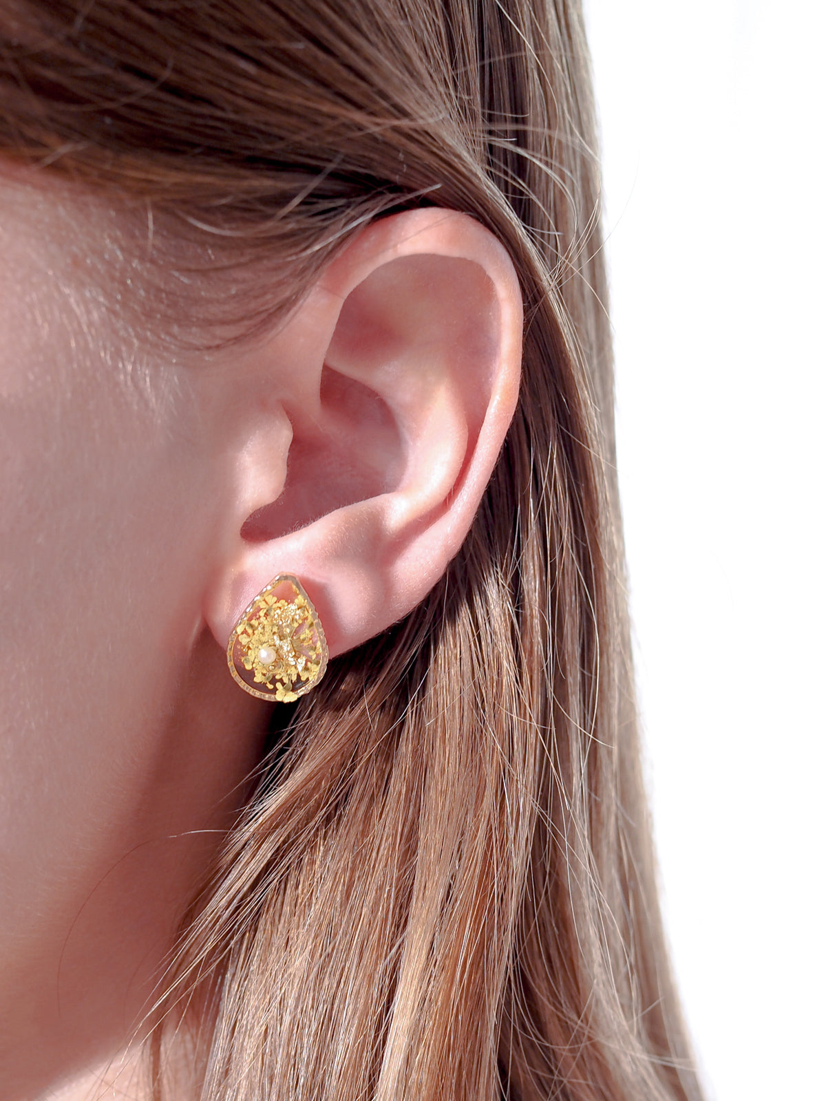 Teardrop Flower Studs