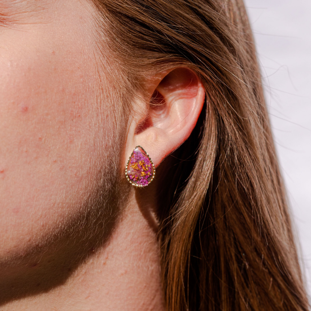 Teardrop Flower Studs