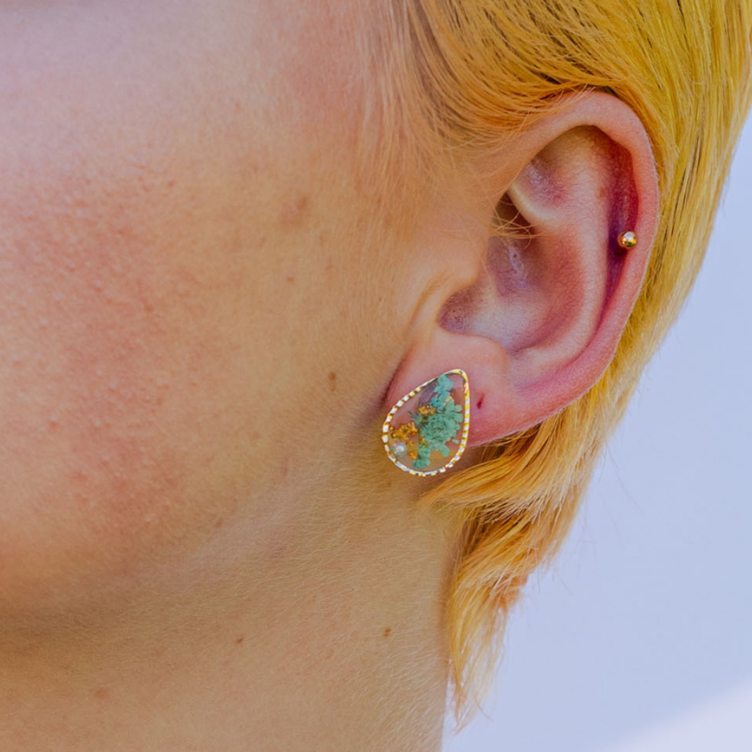 Teardrop Flower Studs