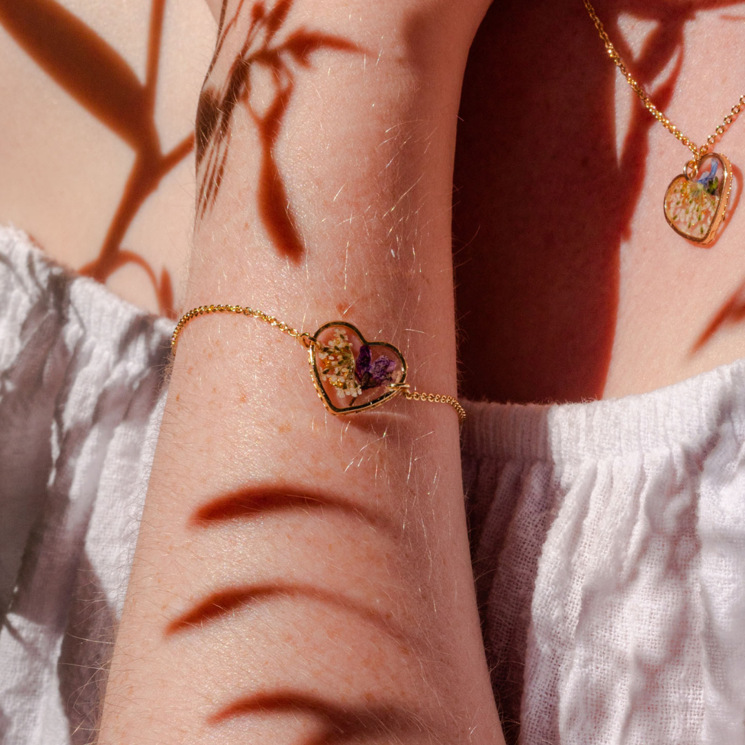 Floral Heart Bracelet